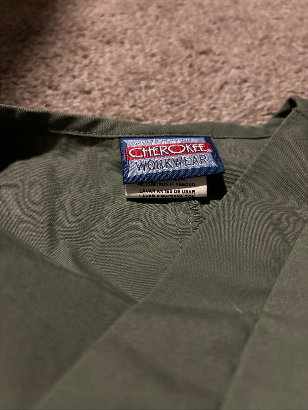 Cherokee Men's Olive Workwear, Scrub Top, Health Care